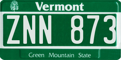 VT license plate ZNN873