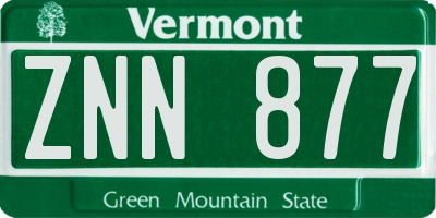 VT license plate ZNN877