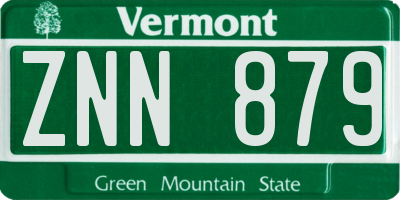 VT license plate ZNN879