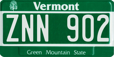 VT license plate ZNN902