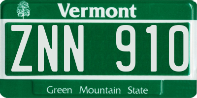 VT license plate ZNN910