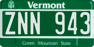 VT license plate ZNN943