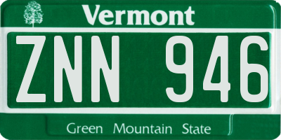 VT license plate ZNN946