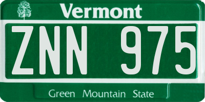 VT license plate ZNN975