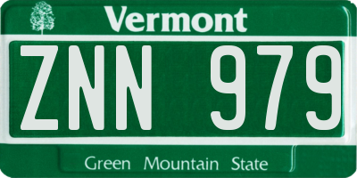 VT license plate ZNN979
