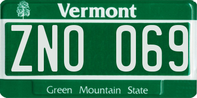 VT license plate ZNO069