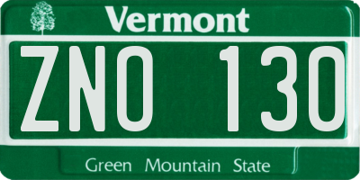 VT license plate ZNO130