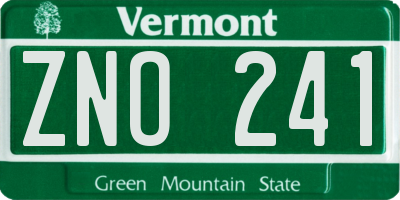 VT license plate ZNO241