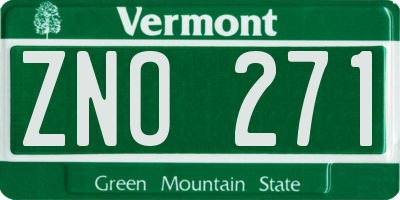VT license plate ZNO271