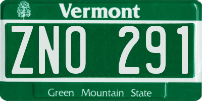 VT license plate ZNO291