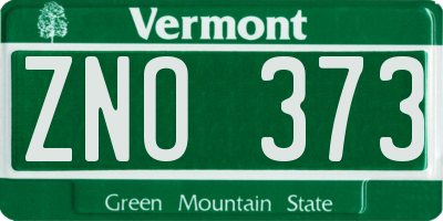VT license plate ZNO373