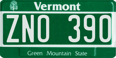 VT license plate ZNO390