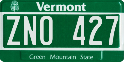VT license plate ZNO427