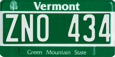 VT license plate ZNO434