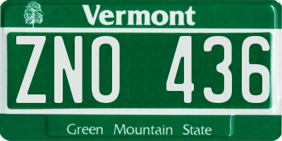 VT license plate ZNO436