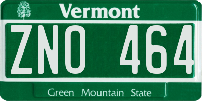 VT license plate ZNO464