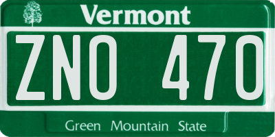 VT license plate ZNO470