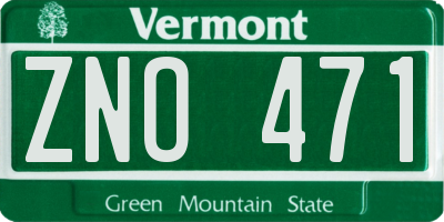 VT license plate ZNO471