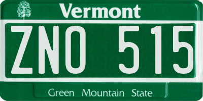 VT license plate ZNO515