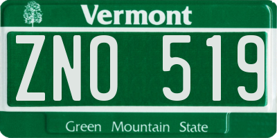VT license plate ZNO519