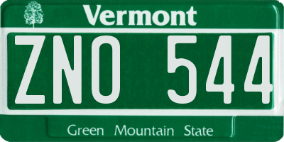 VT license plate ZNO544