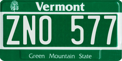 VT license plate ZNO577