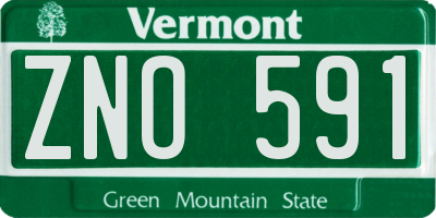 VT license plate ZNO591