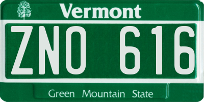 VT license plate ZNO616