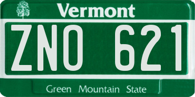 VT license plate ZNO621