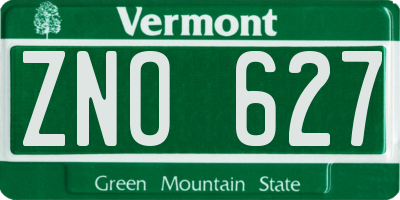 VT license plate ZNO627