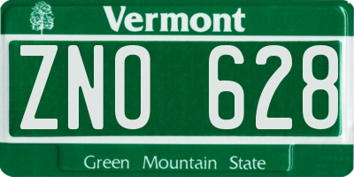 VT license plate ZNO628