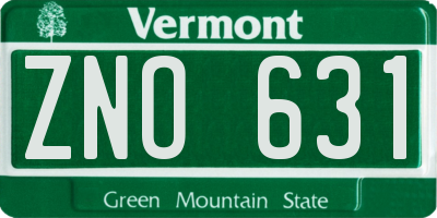VT license plate ZNO631