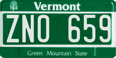 VT license plate ZNO659