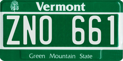VT license plate ZNO661