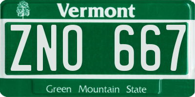VT license plate ZNO667