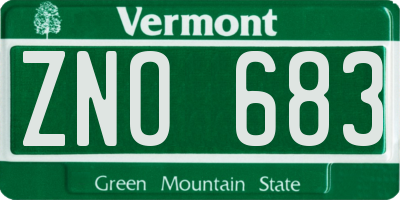 VT license plate ZNO683