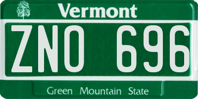 VT license plate ZNO696
