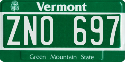 VT license plate ZNO697