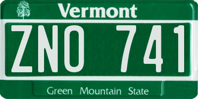 VT license plate ZNO741