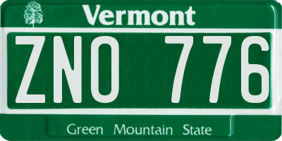 VT license plate ZNO776