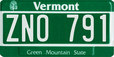 VT license plate ZNO791