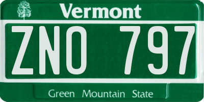 VT license plate ZNO797