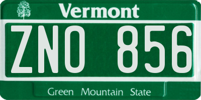 VT license plate ZNO856