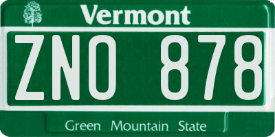 VT license plate ZNO878