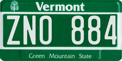VT license plate ZNO884