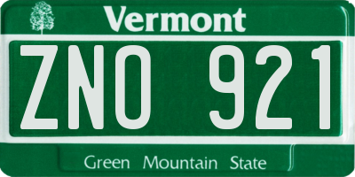 VT license plate ZNO921