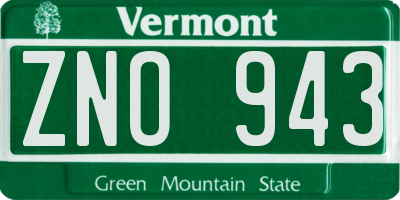 VT license plate ZNO943