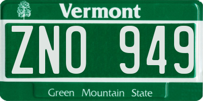 VT license plate ZNO949