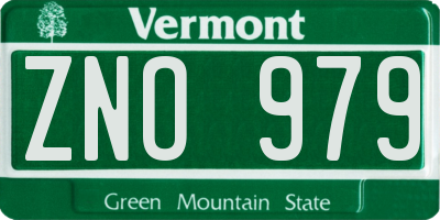 VT license plate ZNO979