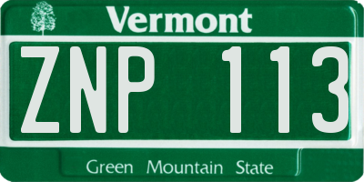 VT license plate ZNP113